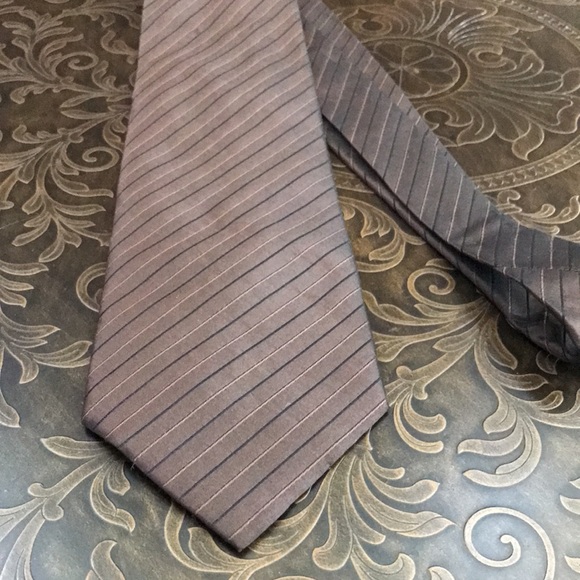 PIACCI UOMO ITALY Bronze Silk Tie - Picture 7 of 8